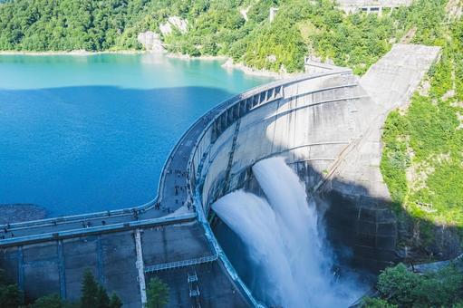 黒部ダム 黒部ダム,ダム,観光放水の写真素材