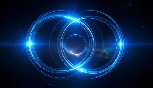 宇宙空間に浮かぶ光輪 宇宙空間に浮かぶ光輪の写真