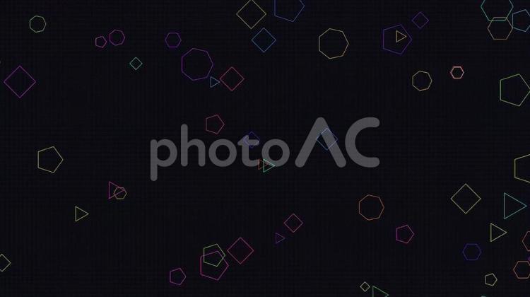 流れる多角形 多角形,図形,暗闇の写真素材