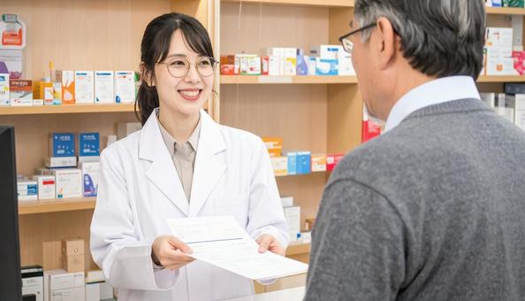 笑顔で働く薬剤師 笑顔で働く薬剤師の写真
