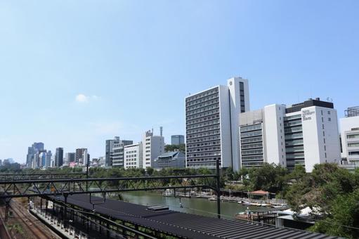 飯田橋　街並み 飯田橋,千代田区,街並みの写真素材