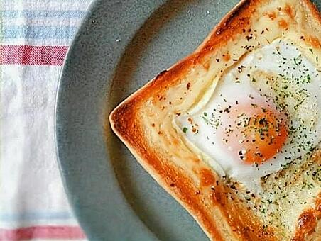 たまごトースト エッグトースト,トースト,卵の写真素材