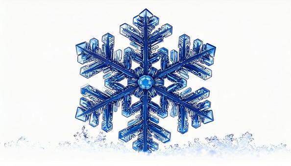 六角形の雪の結晶 青色 デザイン素材 六角形の雪の結晶 青色 デザイン素材の写真