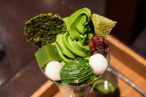 抹茶パフェ 抹茶パフェ 抹茶,パフェ,白玉の写真素材