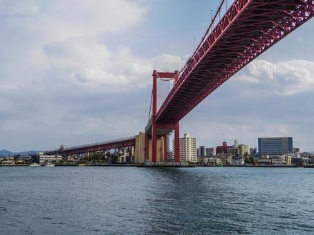 【福岡県】北九州市・若戸大橋 若戸大橋,橋,若松の写真素材