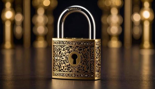 秘密を守るアンティークな南京錠 秘密を守るアンティークな南京錠の写真