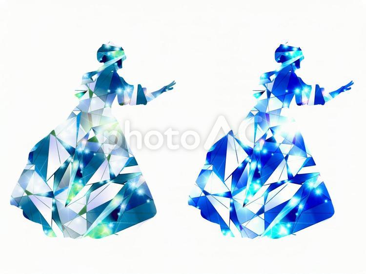 宝石素材セット　ドレスの女性 宝石,素材,ジュエリーの写真素材