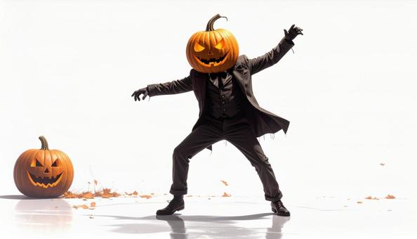 踊るハロウィンのジャック・オ・ランタンの写真