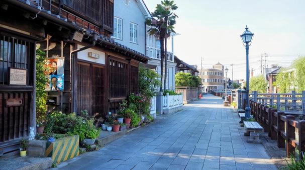 小江戸佐原・川沿いのレトロな風景・香取市 小江戸佐原・川沿いのレトロな風景・香取市 佐原,小江戸,小野川の写真素材