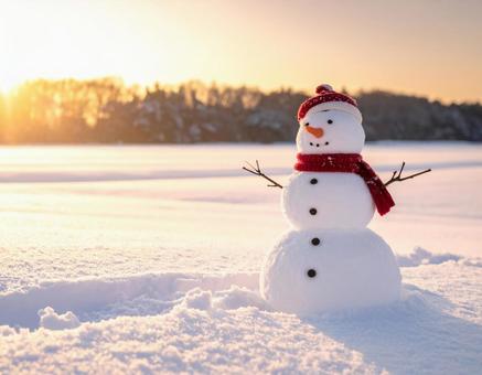 雪だるまの冬風景 雪だるまの冬風景の写真