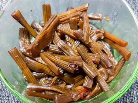 キャラブキの佃煮 キャラブキ,フキ,佃煮の写真素材