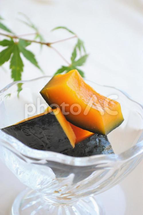 かぼちゃの煮物（カボチャ・南瓜）_和食・お惣菜 かぼちゃの煮物,煮物,カボチャの写真素材