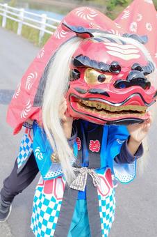 獅子舞 獅子舞,祭り,秋の写真素材