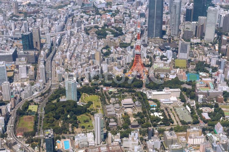 東京都港区全景を空撮 空撮,東京都,港区の写真素材