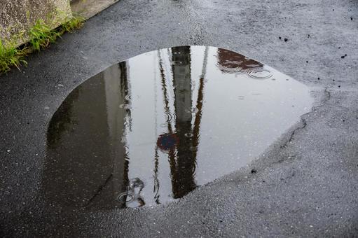 水溜まり 水溜まりの写真