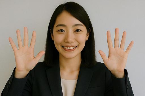「10」を表す女性 「10」を表す女性の写真