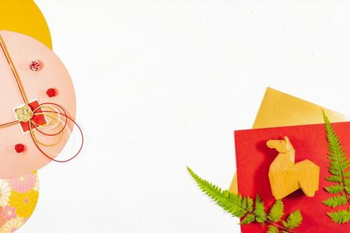 干支【午】のデザイン お正月,新春,馬の写真素材