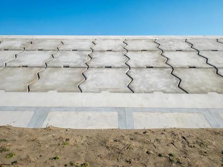 海の護岸ブロック 護岸,堤防,海の写真素材