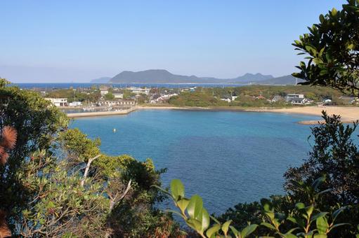 糸島市芥屋海水浴場（秋）展望岬から#02 糸島市,芥屋,海水浴場の写真素材
