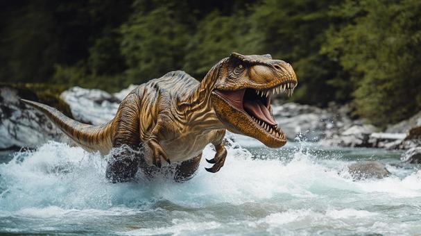 水流とティラノサウルス2 水流とティラノサウルス2の写真