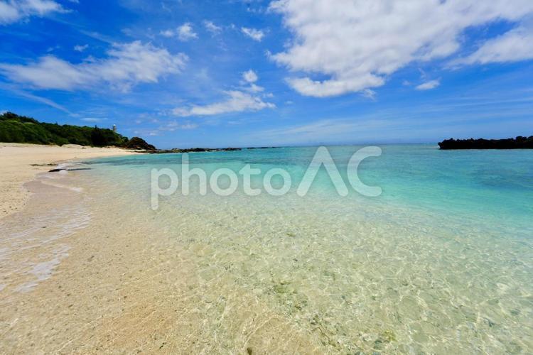 与論島の透明度抜群の美しい海 与論島,沖縄,鹿児島の写真素材