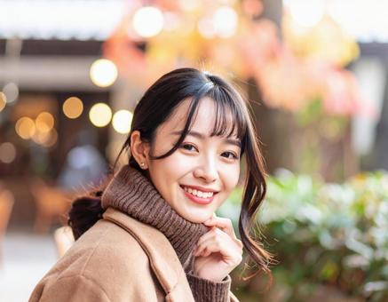 秋冬ファッション女性ポートレート 秋冬ファッション女性ポートレートの写真