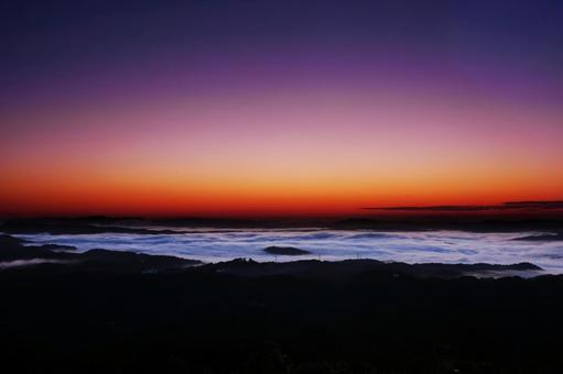 雲海　夜明け 雲海,うんかい,ウンカイの写真素材