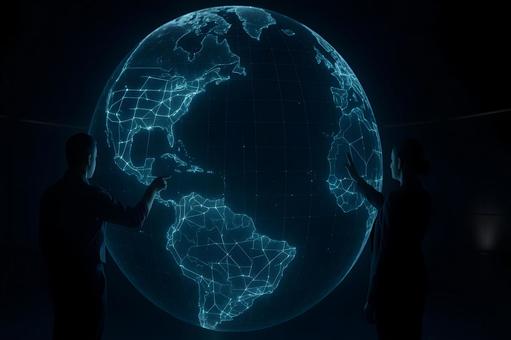 ホログラフ地球網の写真