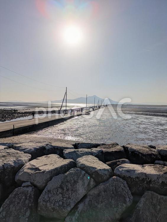 長部田海床路 長部田海床路,宇土市,海の写真素材
