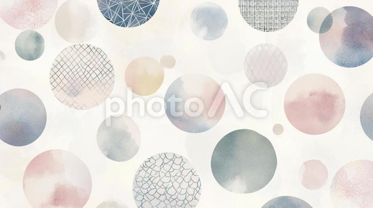 淡色水彩と模様の円 水彩,模様,円形の写真素材