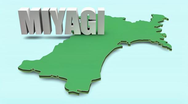 宮城県テキスト素材(背景水色:緑マップ) 宮城県テキスト素材(背景水色:緑マップ) 宮城県,仙台市,名取市の写真素材
