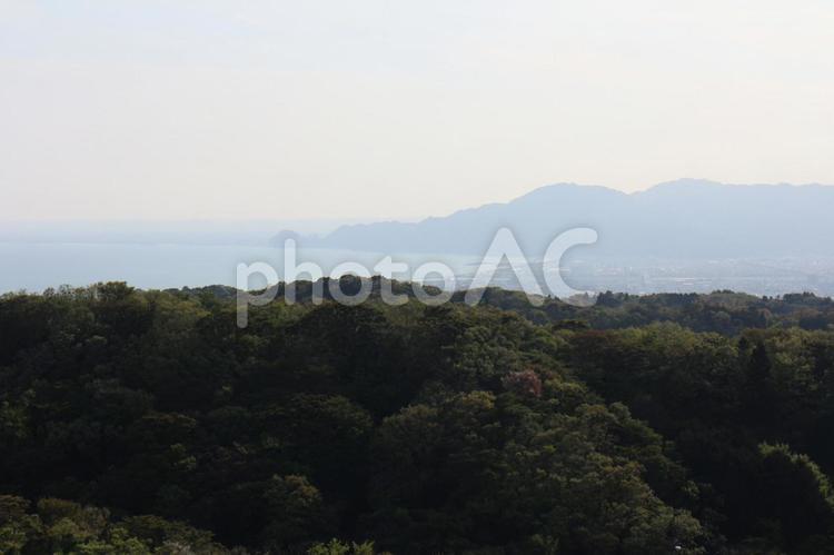 春霞の用宗港 用宗港,用宗,山の写真素材