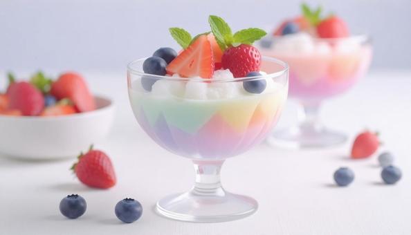 カラフルな冷たいデザートの写真