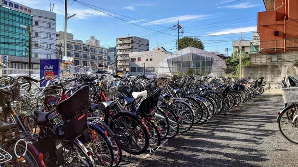 Photo, bicycle parking space, bicycle, station, 