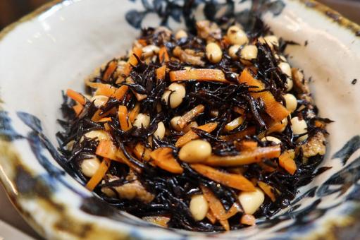 ひじきと豆と人参の煮物 ひじき,ヒジキ,海藻の写真素材