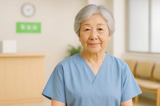 健康診断を受ける高齢女性 健康診断を受ける高齢女性の写真