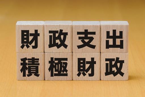 積み木に文字　財政支出・積極財政 積極財政,財政支出,予算の写真素材