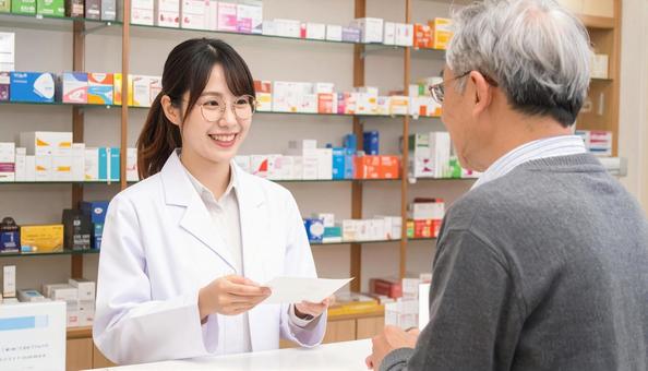 笑顔で働く薬剤師 笑顔で働く薬剤師の写真