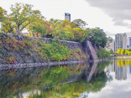 【大阪府】大阪城 大阪城,石垣,濠の写真素材