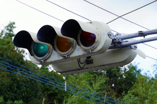 信号機 信号機 青信号,信号,電球式の写真素材
