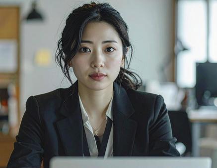仕事中の女性4 仕事中の女性4の写真