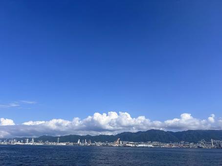 神戸港夏の風景 神戸港夏の風景 海,空,夏の写真素材