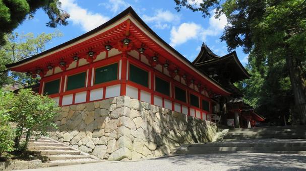 石上神宮　廻廊と楼門 石上神宮,石上神社,いわがみさんの写真素材