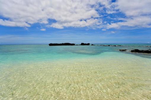 与論島の透明度抜群の美しい海 与論島の透明度抜群の美しい海 与論島,沖縄,鹿児島の写真素材
