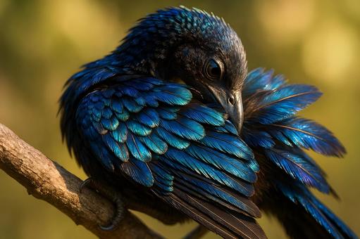 瑠璃羽の鳥接写 瑠璃羽の鳥接写の写真