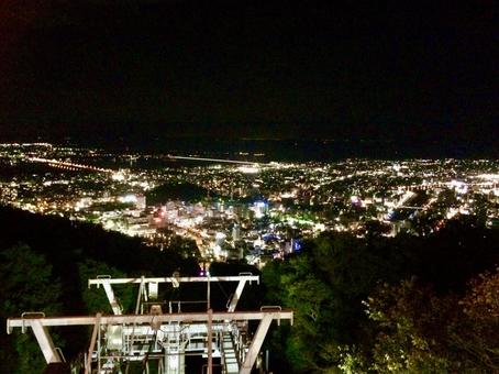 山頂からの夜景 夜景,街の灯り,眉山の写真素材