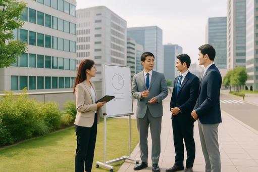 屋上緑化朝会ミーティング 屋上緑化朝会ミーティングの写真