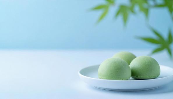 抹茶の和菓子 抹茶の和菓子の写真