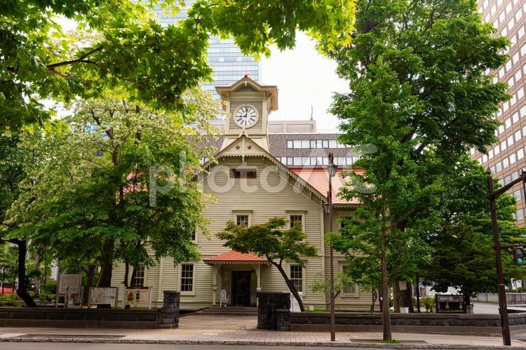 札幌のランドマーク  札幌時計台 時計台,ランドマーク,重要文化財の写真素材