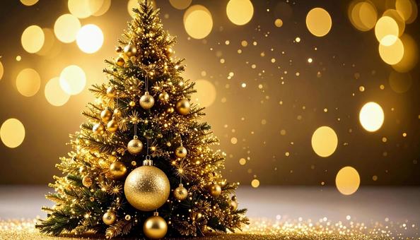 シャンパンゴールド クリスマスツリー シャンパンゴールド クリスマスツリーの写真